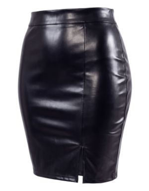 Jupe sexy longue noire wetlook Inaya