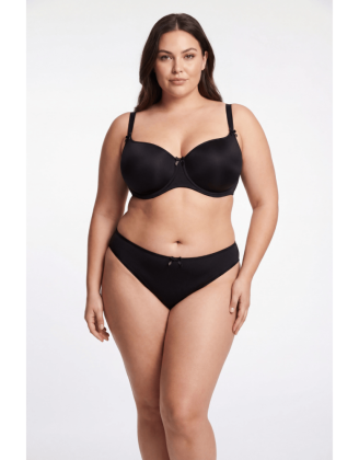 Culotte noire en dentelle avec nœud en satin
