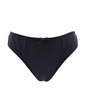 Culotte noire en dentelle avec nœud en satin