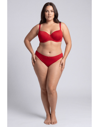 Culotte rouge en dentelle avec nœud en satin