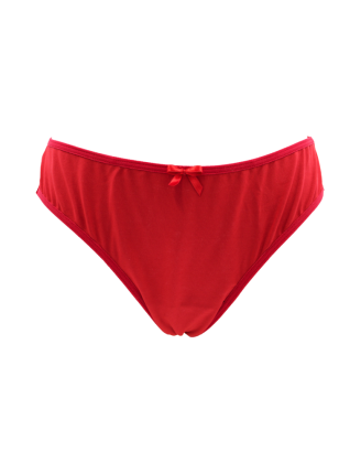 Culotte rouge en dentelle avec nœud en satin