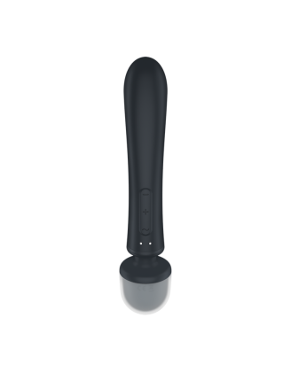 2 en 1 Vibromasseur rabbit et wand noir USB Triple Lover Satisfyer