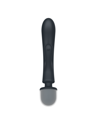 2 en 1 Vibromasseur rabbit et wand noir USB Triple Lover Satisfyer
