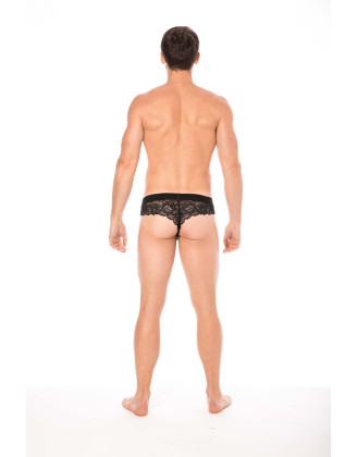 String noir en dentelle délicate