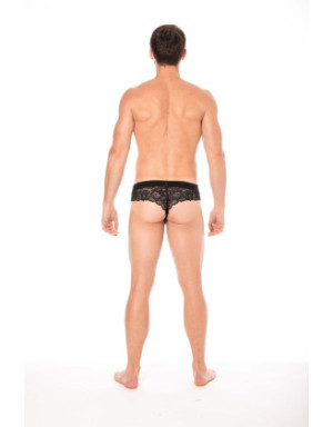 String noir en dentelle délicate