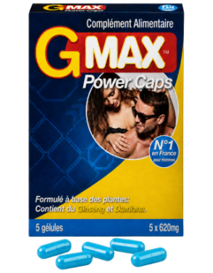 G-MAX Power Caps Boite de 5 gélules – Vitalité & Bien-Être Masculin Complément alimentaire