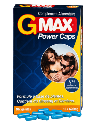G-MAX Power Caps Boite de 10 gélules – Vitalité & Bien-Être Masculin Complément alimentaire