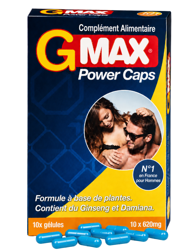 G-MAX Power Caps Boite de 10 gélules – Vitalité & Bien-Être Masculin Complément alimentaire