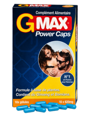 G-MAX Power Caps Boite de 10 gélules – Vitalité & Bien-Être Masculin Complément alimentaire