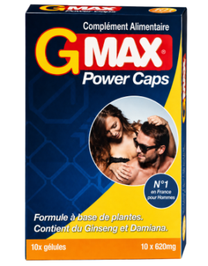 G-MAX Power Caps Boite de 10 gélules – Vitalité & Bien-Être Masculin Complément alimentaire