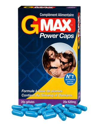 G-MAX Power Caps Boite de 20 gélules – Vitalité & Bien-Être Masculin Complément alimentaire