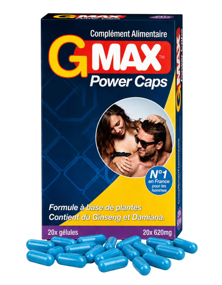 G-MAX Power Caps Boite de 20 gélules – Vitalité & Bien-Être Masculin Complément alimentaire