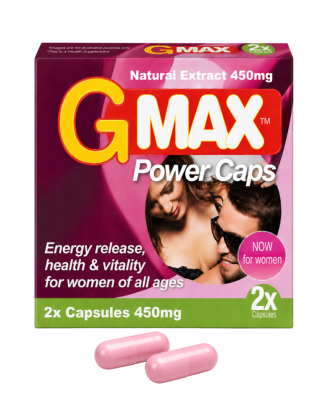 G-MAX Power Caps Boite de 2 gélules – Femme Libido & Vitalité Intime Complément alimentaire