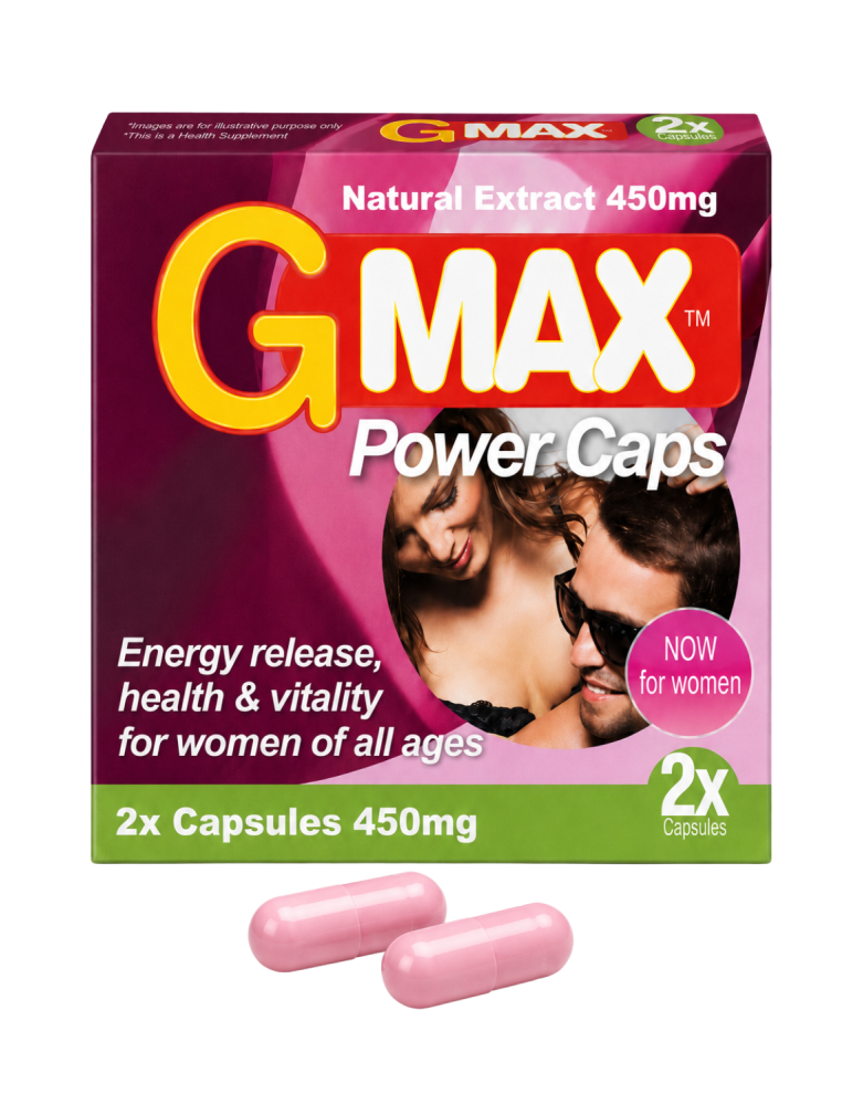 G-MAX Power Caps Boite de 2 gélules – Femme Libido & Vitalité Intime Complément alimentaire