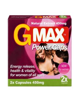 G-MAX Power Caps Boite de 2 gélules – Femme Libido & Vitalité Intime Complément alimentaire