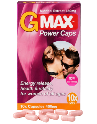 G-MAX Power Caps Boite de 10 gélules – Femme Libido & Vitalité Intime Complément alimentaire