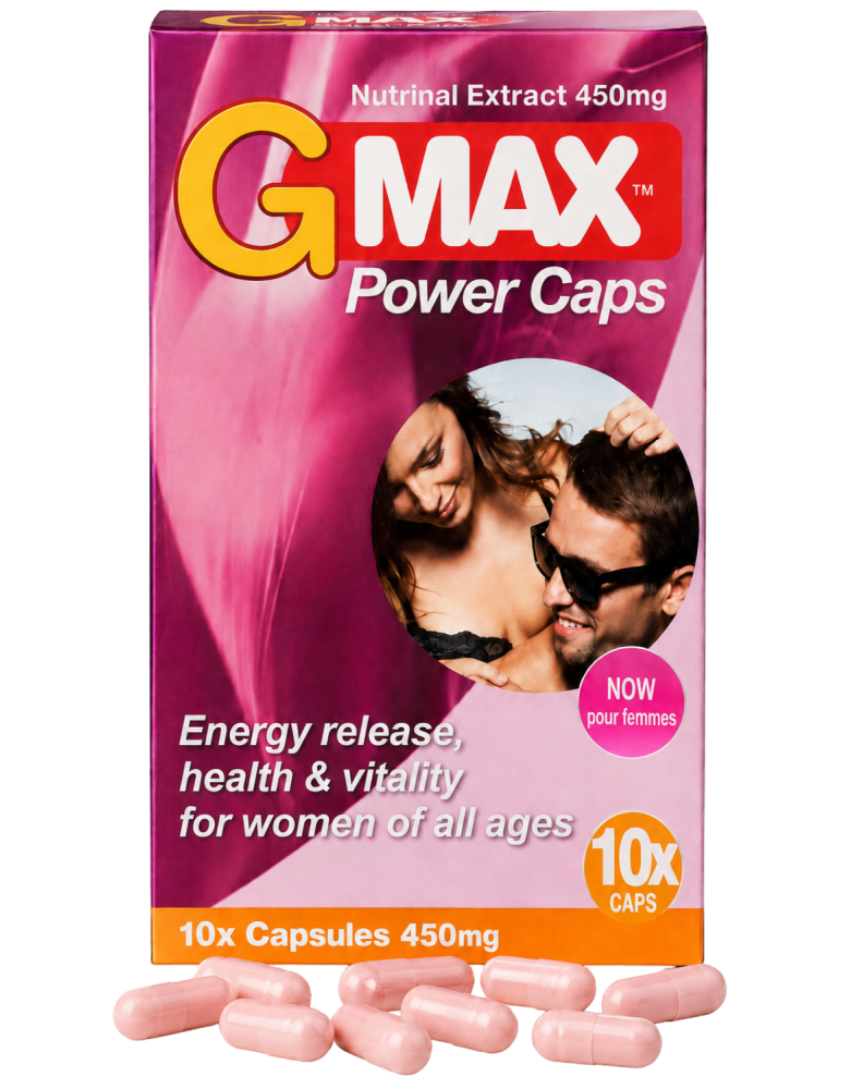 G-MAX Power Caps Boite de 10 gélules – Femme Libido & Vitalité Intime Complément alimentaire