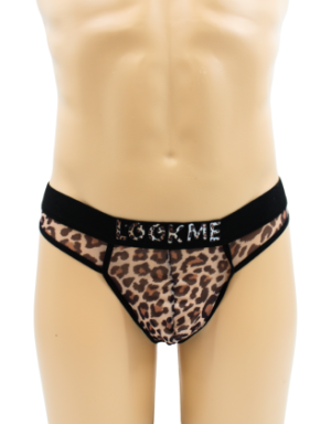 String en résille imprimé léopard