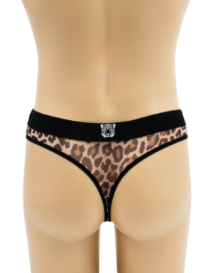 String en résille imprimé léopard