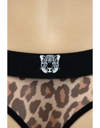 String en résille imprimé léopard