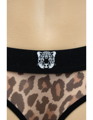String en résille imprimé léopard