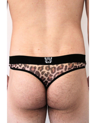 String en résille imprimé léopard