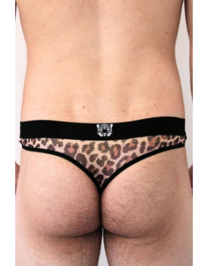 String en résille imprimé léopard