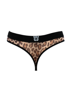 String en résille imprimé léopard