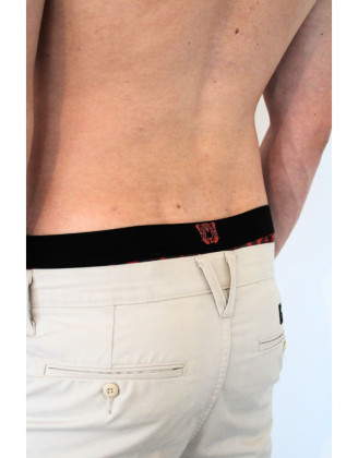 String en résille imprimé léopard rouge