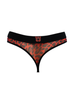 String en résille imprimé léopard rouge