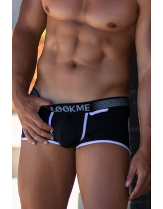 Mini-Pants noir échancré avec zip