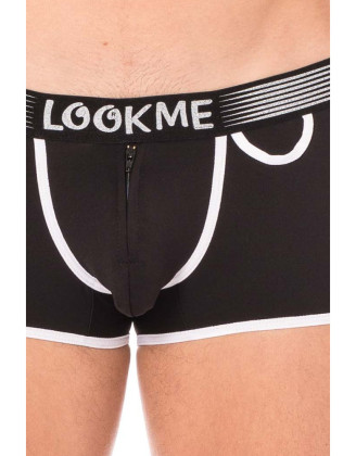 Mini-Pants noir échancré avec zip