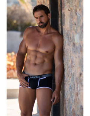 Mini-Pants noir échancré avec zip