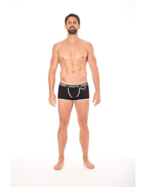 Mini-Pants noir échancré avec zip