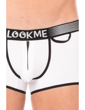 Mini-Pants blanc échancré avec zip
