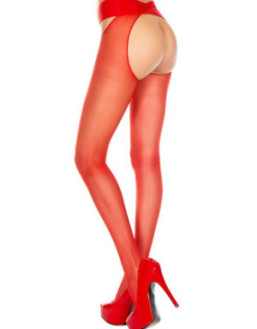 Collant nylon rouge ouvert