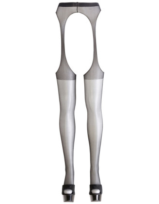 Collant effet porte jarretelles avec bas