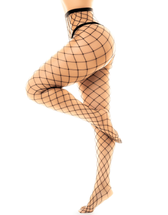 Collant large maille noire