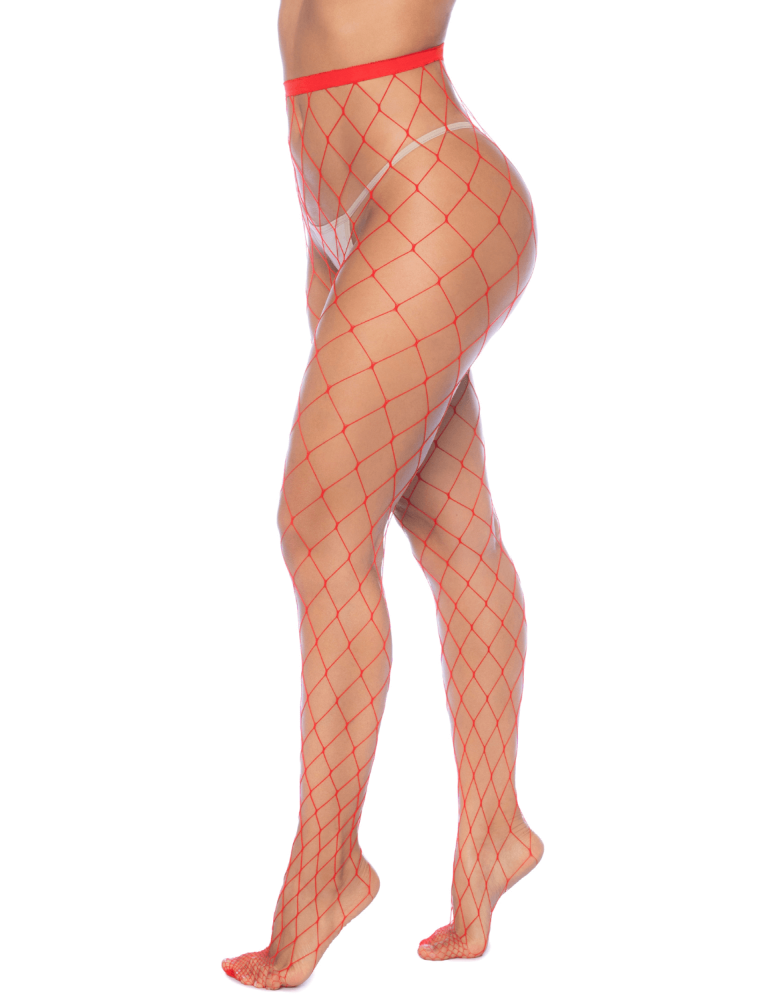 Collant large maille rouge - MAL1106RED
