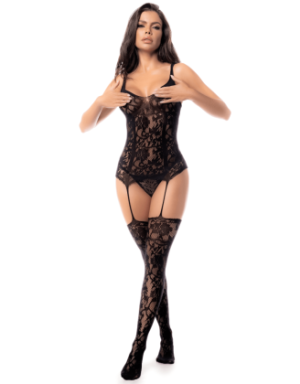 Combinaison en résille noire