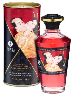 Huile chauffante fraise vin pétillant  comestible 100ml
