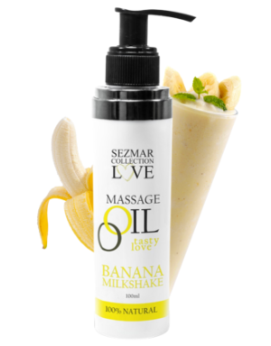 Huile de massage comestible milkshake banane 100ml 100% naturelle