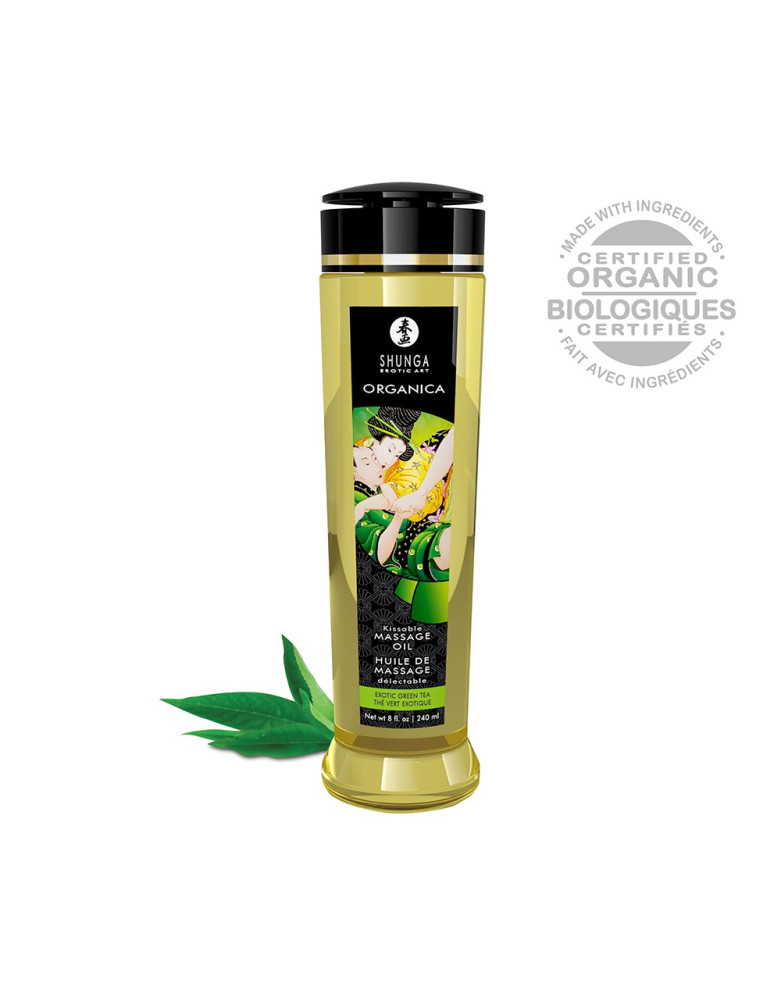 Huile de massage aphrodisiaque Organica bio thé vert 240ml