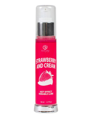 2 en 1 Lubrifiant et huile de massage fraise à la crème chauffant