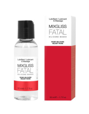 2 en 1 Lubrifiant et huile de massage silicone Mixgliss Fatal Rose velours 50 ML
