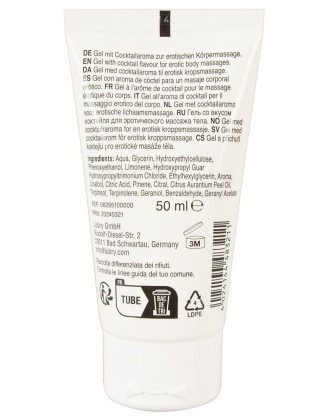 Lubrifiant et gel de massage végétalien comestible sex on the beach goût fruité  50ml