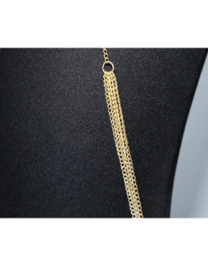 Bijou Tour de cou trois anneaux avec chaines de corps doré