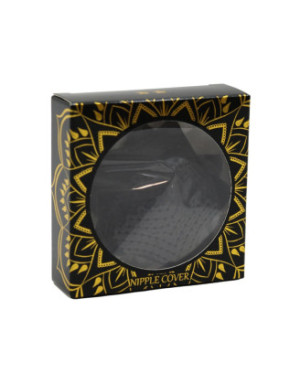 Paire de cache tétons adhésifs étoile pailletée sequin noir