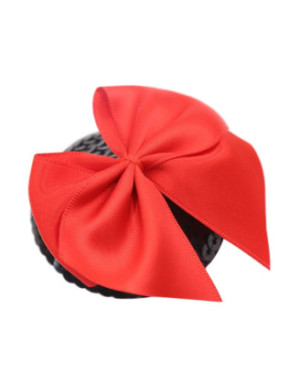 Paire de cache tétons adhésifs noir avec nœud papillon rouge