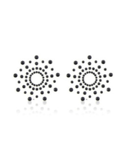 Paire de cache tétons adhésifs strass noir